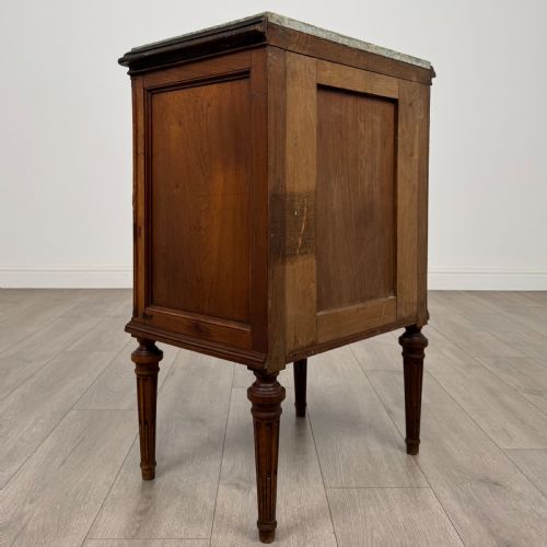ANTIQUE 19TH CENTURY FRENCH MARBLE TOP CABINET IN WALNUT - ADDITIONAL PHOTO 4