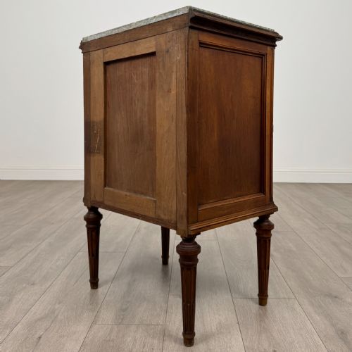 ANTIQUE 19TH CENTURY FRENCH MARBLE TOP CABINET IN WALNUT - ADDITIONAL PHOTO 6