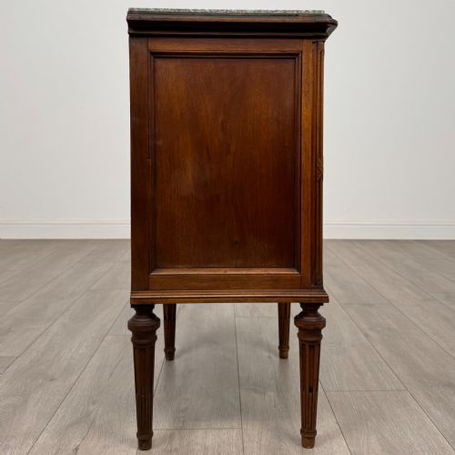 ANTIQUE 19TH CENTURY FRENCH MARBLE TOP CABINET IN WALNUT - ADDITIONAL PHOTO 7