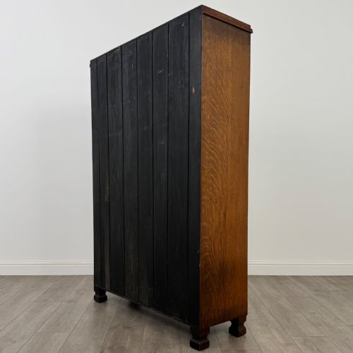 ANTIQUE 20TH CENTURY GOOD QUALITY DISPLAY CABINET IN OAK - ADDITIONAL PHOTO 7