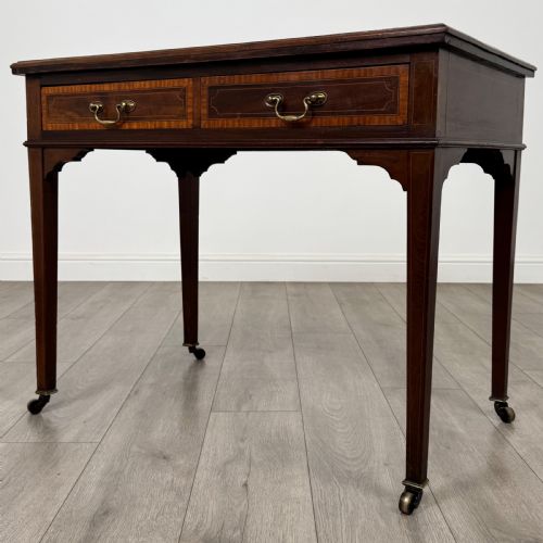ANTIQUE 19TH CENTURY GOOD QUALITY WRITING TABLE IN MAHOGANY - ADDITIONAL PHOTO 1