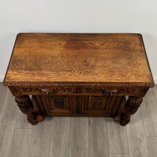 ANTIQUE 19TH CENTURY GREEN MAN CUPBOARD IN OAK - ADDITIONAL PHOTO 9