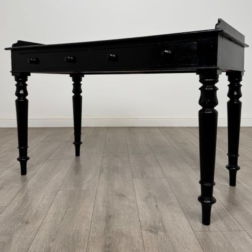 ANTIQUE 19TH CENTURY FINE QUALITY EBONISED WRITING TABLE - ADDITIONAL PHOTO 1