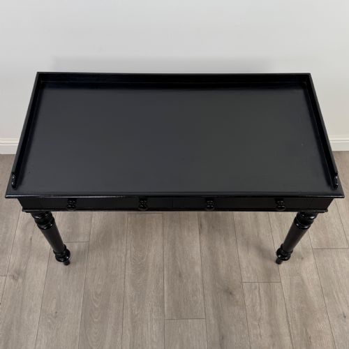 ANTIQUE 19TH CENTURY FINE QUALITY EBONISED WRITING TABLE - ADDITIONAL PHOTO 8