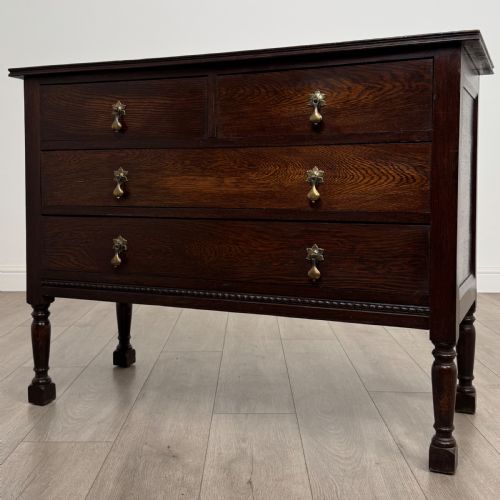 ANTIQUE 20TH CENTURY GOOD QUALITY CHEST OF DRAWERS IN OAK - ADDITIONAL PHOTO 1