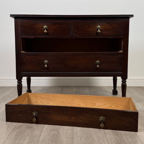 ANTIQUE 20TH CENTURY GOOD QUALITY CHEST OF DRAWERS IN OAK - ADDITIONAL PHOTO 9