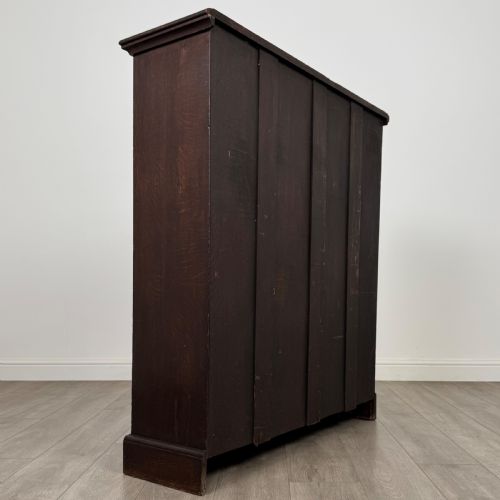 ANTIQUE 20TH CENTURY GOOD QUALITY OPEN BOOKCASE IN OAK - ADDITIONAL PHOTO 4