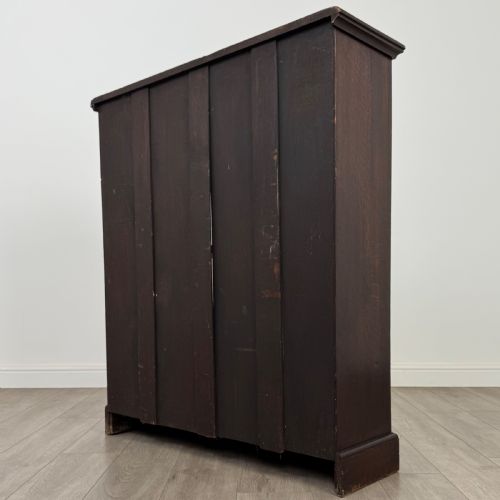 ANTIQUE 20TH CENTURY GOOD QUALITY OPEN BOOKCASE IN OAK - ADDITIONAL PHOTO 6