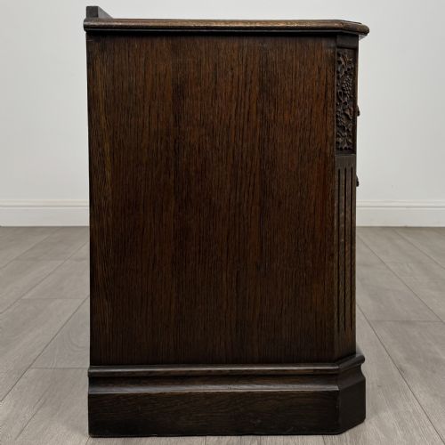 ANTIQUE 20TH CENTURY LOW CHEST OF DRAWERS IN OAK - ADDITIONAL PHOTO 6