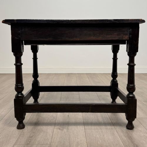 ANTIQUE 18TH CENTURY GOOD QUALITY SIDE TABLE IN OAK - ADDITIONAL PHOTO 4