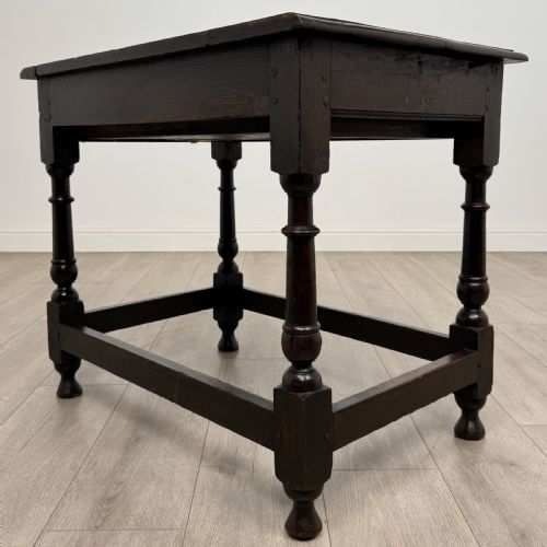ANTIQUE 18TH CENTURY GOOD QUALITY SIDE TABLE IN OAK - ADDITIONAL PHOTO 5