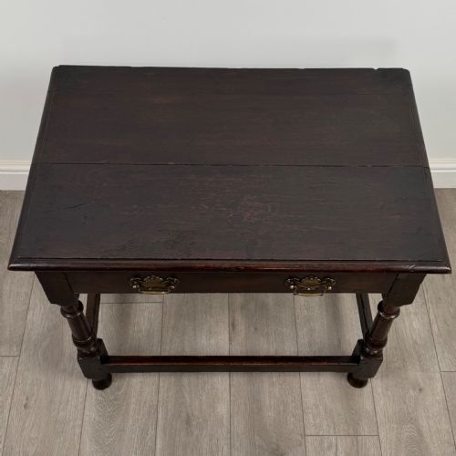 ANTIQUE 18TH CENTURY GOOD QUALITY SIDE TABLE IN OAK - ADDITIONAL PHOTO 8