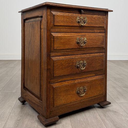 ANTIQUE 20TH CENTURY GOOD QUALITY SMALL OAK CHEST OF DRAWERS - ADDITIONAL PHOTO 7