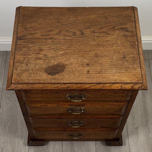 ANTIQUE 20TH CENTURY GOOD QUALITY SMALL OAK CHEST OF DRAWERS - ADDITIONAL PHOTO 8
