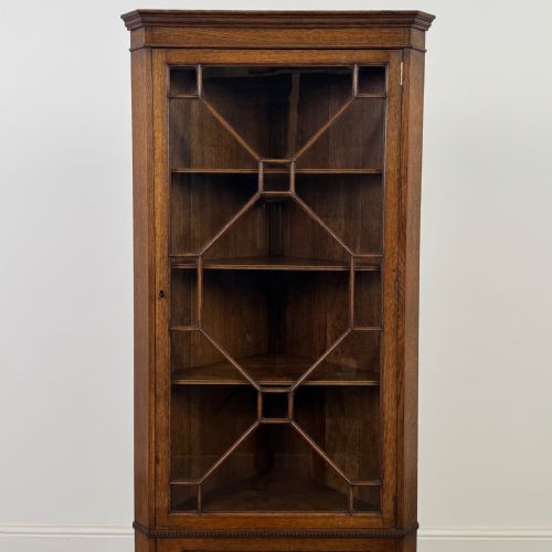 ANTIQUE 20TH CENTURY FINE QUALITY CORNER CABINET IN OAK - ADDITIONAL PHOTO 5