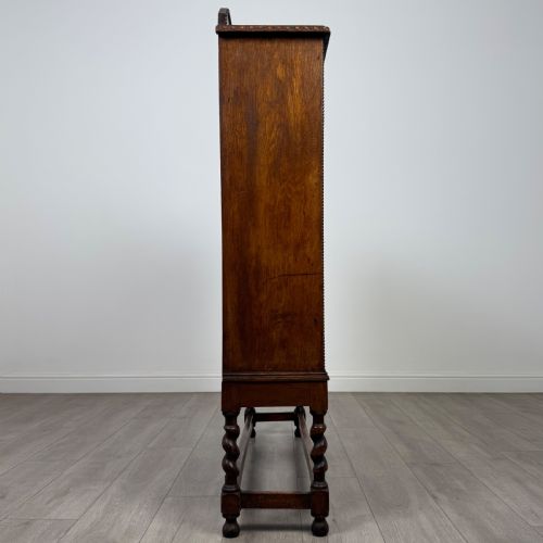 ANTIQUE 20TH CENTURY GOOD QUALITY DISPLAY CABINET IN OAK - ADDITIONAL PHOTO 7