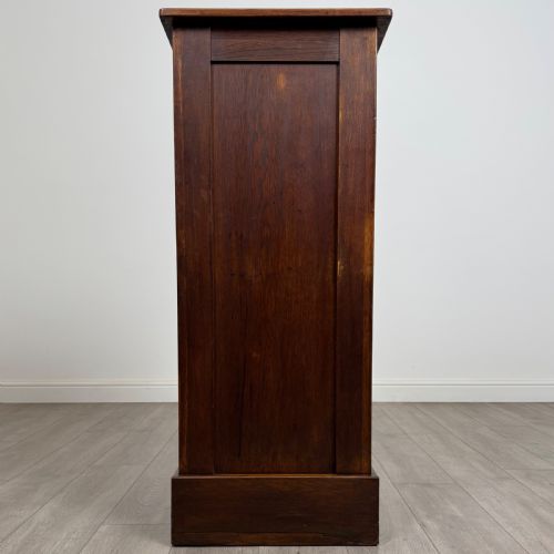 ANTIQUE 20TH CENTURY GOOD QUALITY TAMBOUR CABINET IN OAK - ADDITIONAL PHOTO 5