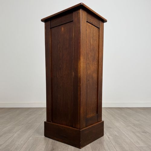 ANTIQUE 20TH CENTURY GOOD QUALITY TAMBOUR CABINET IN OAK - ADDITIONAL PHOTO 6