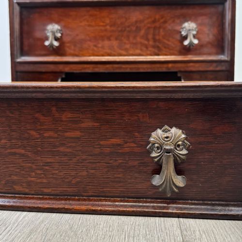 ANTIQUE 20TH CENTURY SMALL OAK BUREAU BOOKCASE - ADDITIONAL PHOTO 12