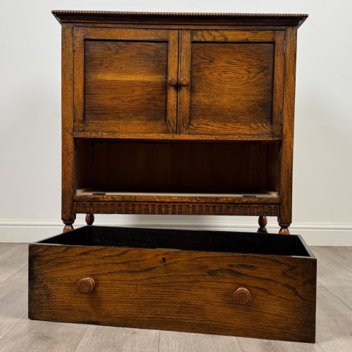ANTIQUE 20TH CENTURY FITTED CUPBOARD IN GOLDEN OAK - ADDITIONAL PHOTO 11