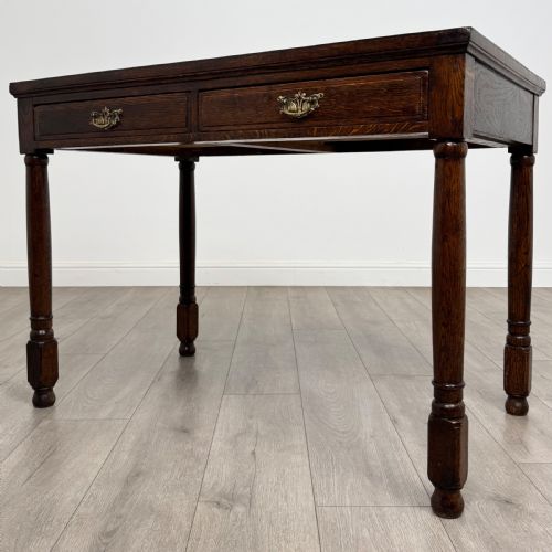 ANTIQUE 20TH CENTURY GOOD QUALITY WRITING TABLE IN OAK - ADDITIONAL PHOTO 1