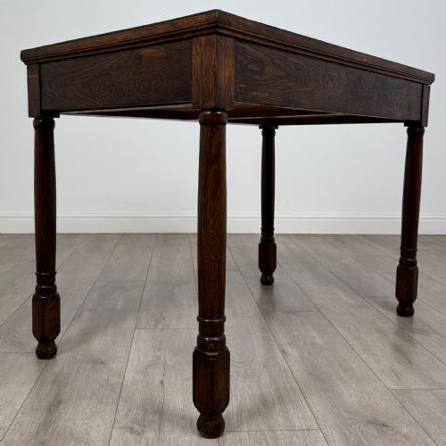 ANTIQUE 20TH CENTURY GOOD QUALITY WRITING TABLE IN OAK - ADDITIONAL PHOTO 3