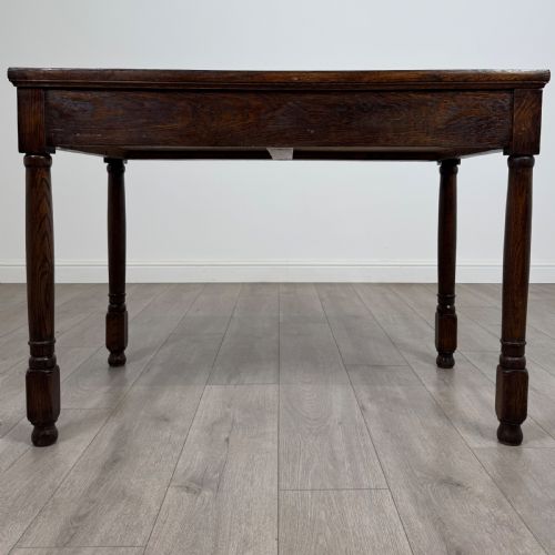 ANTIQUE 20TH CENTURY GOOD QUALITY WRITING TABLE IN OAK - ADDITIONAL PHOTO 4