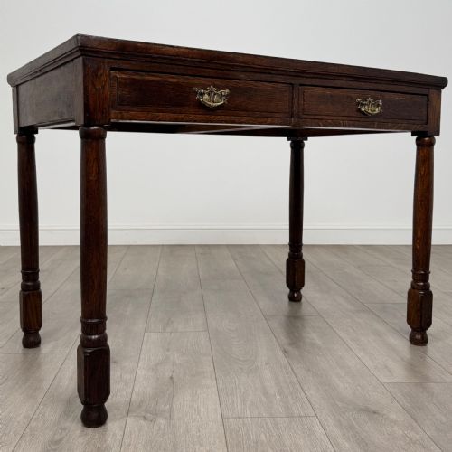 ANTIQUE 20TH CENTURY GOOD QUALITY WRITING TABLE IN OAK - ADDITIONAL PHOTO 7