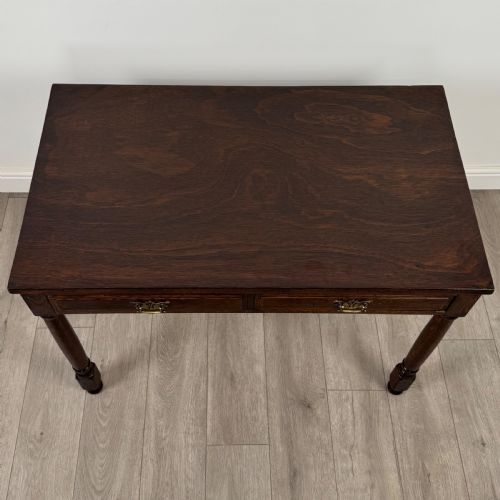 ANTIQUE 20TH CENTURY GOOD QUALITY WRITING TABLE IN OAK - ADDITIONAL PHOTO 8