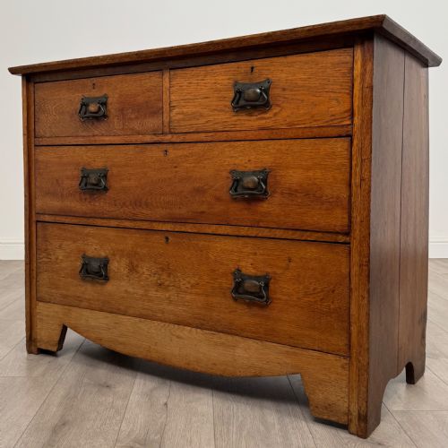 ANTIQUE 20TH CENTURY GOLDEN OAK CHEST OF DRAWERS - ADDITIONAL PHOTO 1