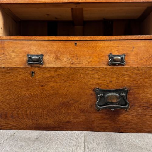 ANTIQUE 20TH CENTURY GOLDEN OAK CHEST OF DRAWERS - ADDITIONAL PHOTO 10