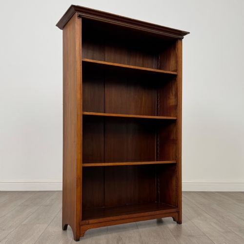 ANTIQUE 20TH CENTURY GOOD QUALITY OPEN BOOKCASE IN MAHOGANY - ADDITIONAL PHOTO 9