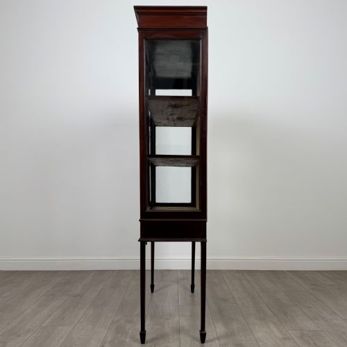 ANTIQUE 20TH CENTURY INLAID DISPLAY CABINET IN MAHOGANY - ADDITIONAL PHOTO 4