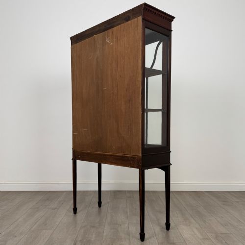 ANTIQUE 20TH CENTURY INLAID DISPLAY CABINET IN MAHOGANY - ADDITIONAL PHOTO 7