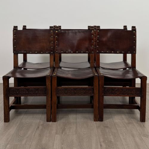 antique 19th century set of 6 good quality oak dining chairs - CATEGORY: ANTIQUE CHAIRS - DATED VICTORIAN