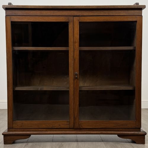 ANTIQUE 20TH CENTURY GOOD QUALITY GLAZED CABINET IN OAK - ADDITIONAL PHOTO 1