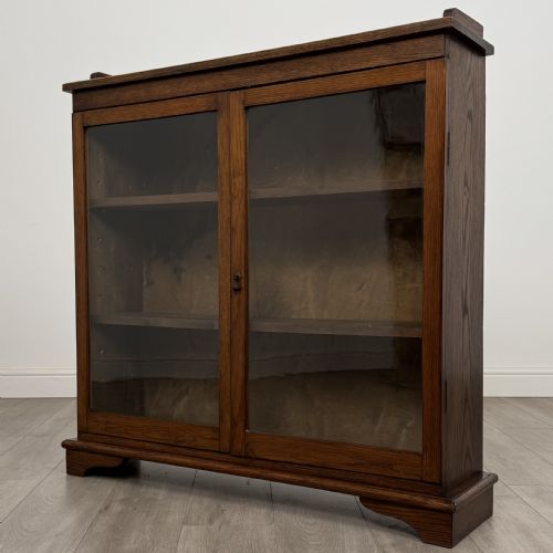 ANTIQUE 20TH CENTURY GOOD QUALITY GLAZED CABINET IN OAK - ADDITIONAL PHOTO 3