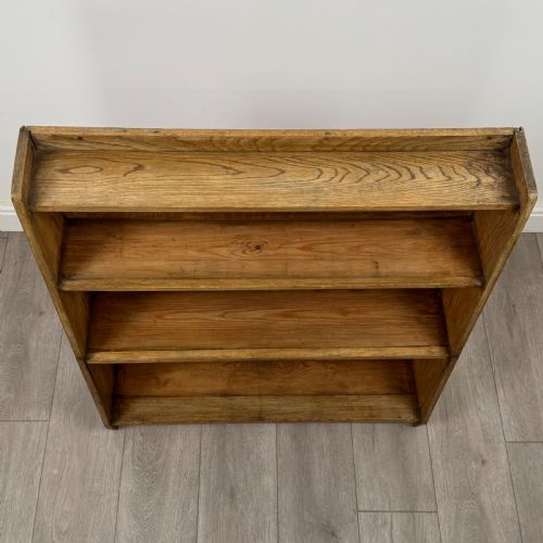 ANTIQUE 20TH CENTURY OPEN BOOKCASE IN GOLDEN OAK - ADDITIONAL PHOTO 8