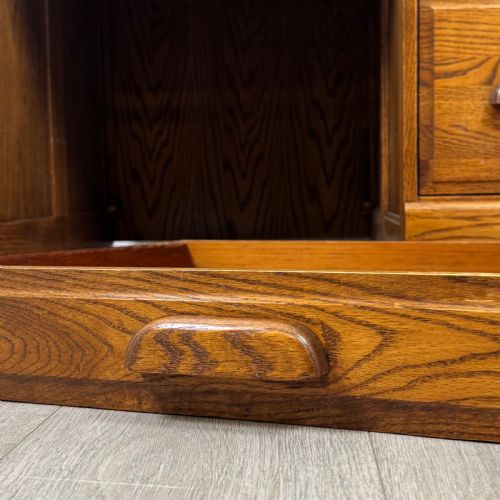 ANTIQUE 20TH CENTURY GOOD QUALITY GOLDEN OAK ROLL TOP DESK - ADDITIONAL PHOTO 12