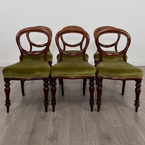 ANTIQUE 19TH CENTURY SET OF 6 DINING CHAIRS IN MAHOGANY - ADDITIONAL PHOTO 6