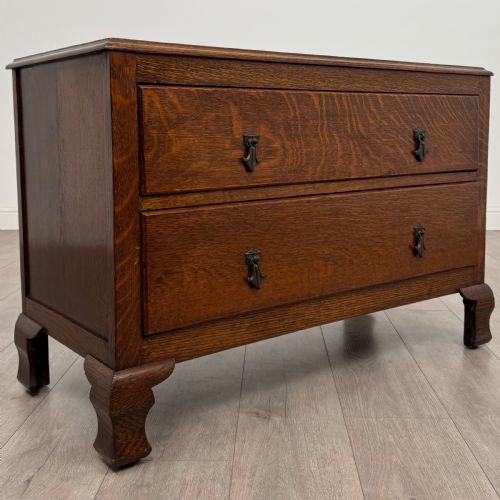 ANTIQUE 20TH CENTURY LOW CHEST OF DRAWERS IN OAK - ADDITIONAL PHOTO 7