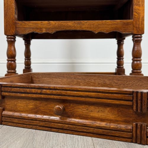 ANTIQUE 20TH CENTURY GOOD QUALITY SMALL OAK CABINET - ADDITIONAL PHOTO 11