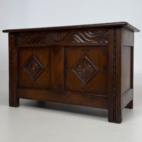 ANTIQUE 20TH CENTURY GOOD QUALITY OAK BLANKET BOX - ADDITIONAL PHOTO 1