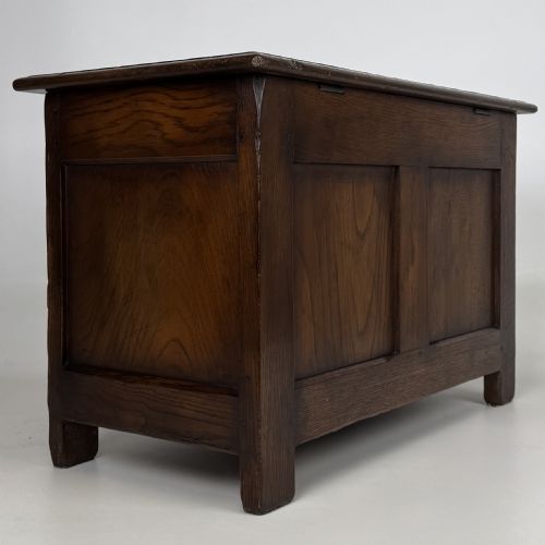 ANTIQUE 20TH CENTURY GOOD QUALITY OAK BLANKET BOX - ADDITIONAL PHOTO 3