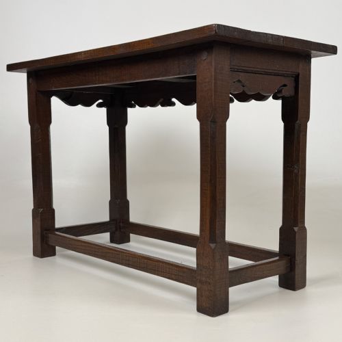 ANTIQUE 19TH CENTURY FINE QUALITY SMALL OAK SIDE TABLE - ADDITIONAL PHOTO 5