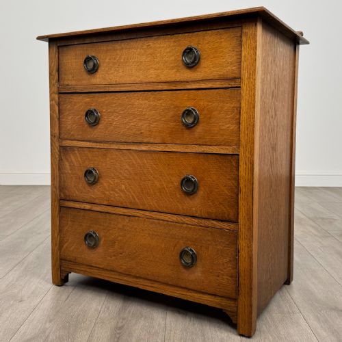 ANTIQUE 20TH CENTURY GOOD QUALITY CHEST OF DRAWERS IN OAK - ADDITIONAL PHOTO 1