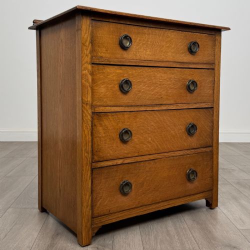 ANTIQUE 20TH CENTURY GOOD QUALITY CHEST OF DRAWERS IN OAK - ADDITIONAL PHOTO 7