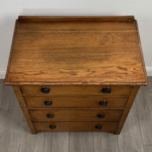 ANTIQUE 20TH CENTURY GOOD QUALITY CHEST OF DRAWERS IN OAK - ADDITIONAL PHOTO 8