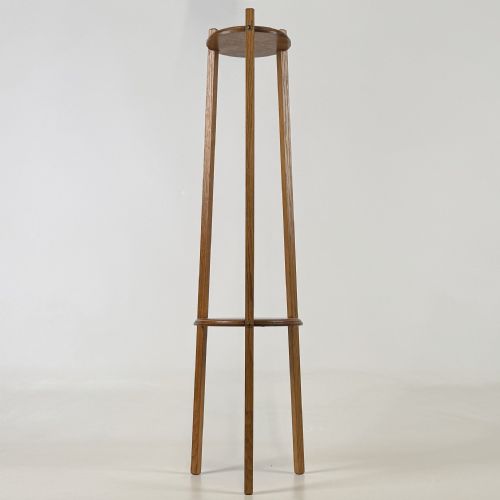 ANTIQUE 20TH CENTURY FINE QUALITY GOLDEN OAK PLANT STAND - ADDITIONAL PHOTO 1