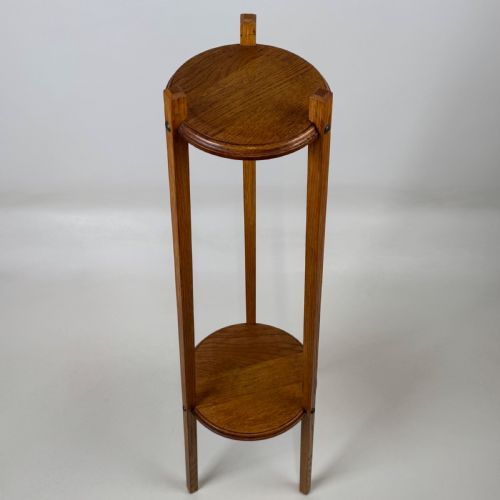 ANTIQUE 20TH CENTURY FINE QUALITY GOLDEN OAK PLANT STAND - ADDITIONAL PHOTO 2